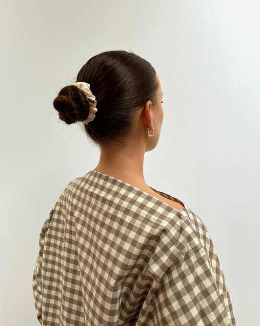 LOT MINI CHOUCHOUS CRÈME EN SATIN DE SOIE