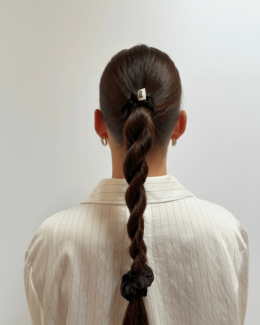 LOT MINI CHOUCHOUS NOIRS EN SATIN DE SOIE