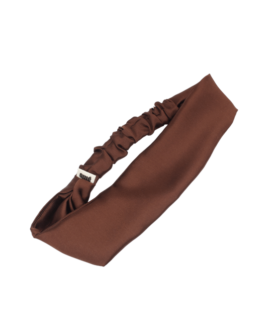 LE BANDEAU BRUN EN SATIN DE SOIE