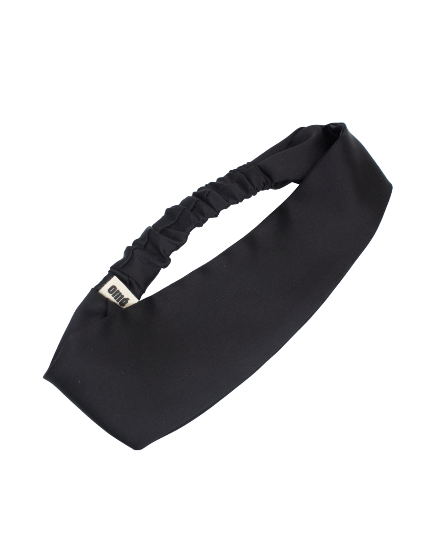 BLACK SILK SATIN HEADBAND