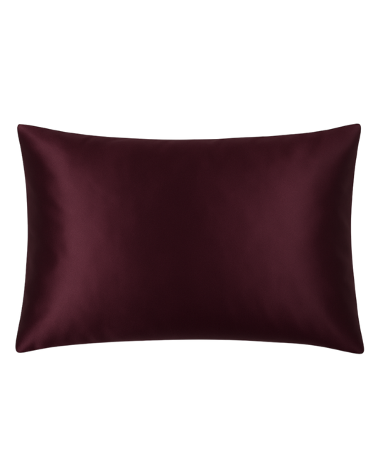 LA TAIE D'OREILLER BORDEAUX - SATIN DE SOIE