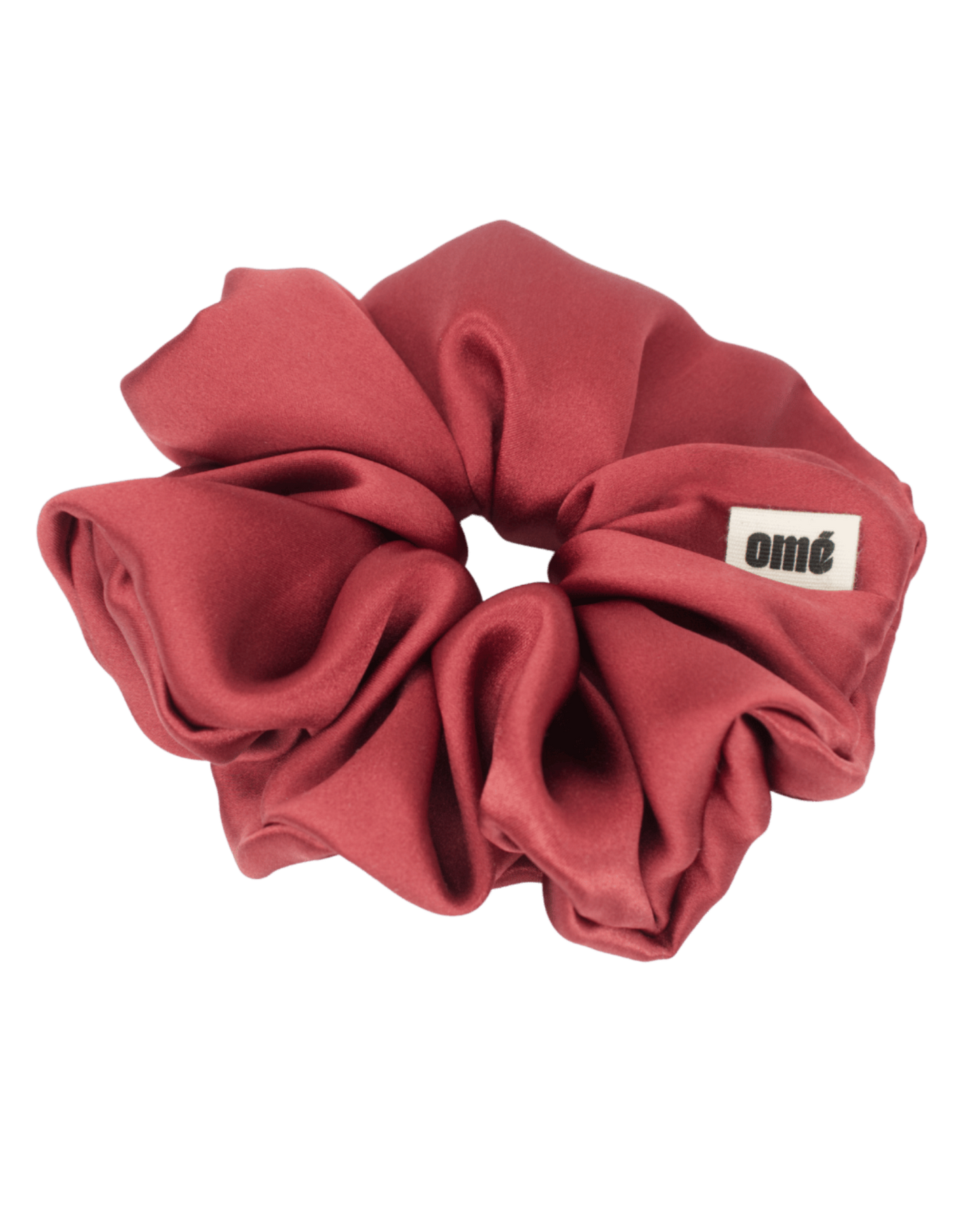 RED SILK SATIN SCRUNCHIE